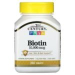 21st Century, Biotin, 10,000 mcg, 360 tablets,21st Century, Биотин, 10 000 мкг, 360 таблеток