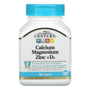 21st Century, Calcium Magnesium Zinc + D3, 90 tablets,21st Century, Kalzium Magnesium Zink + D3, 90 Tabletten