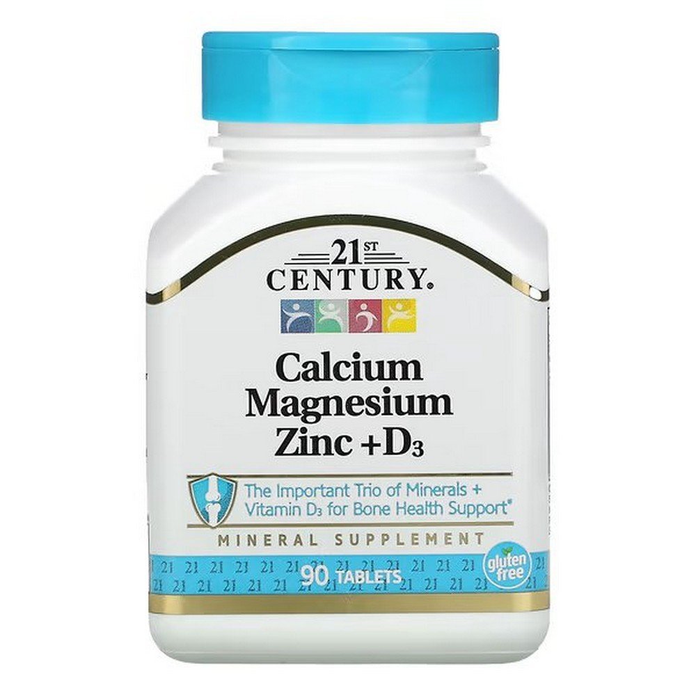21st Century, Calcium Magnesium Zinc + D3, 90 tablets,21st Century, Kalzium Magnesium Zink + D3, 90 Tabletten
