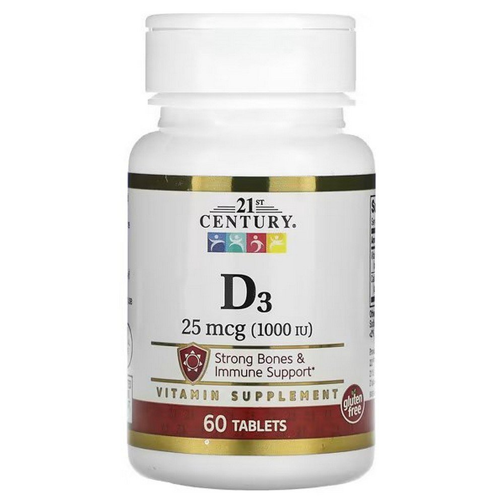21st Century, D3, 25 mcg (1,000 IU), 60 tablets,21st Century, D3, 25 µg (1.000 IE), 60 Tabletten