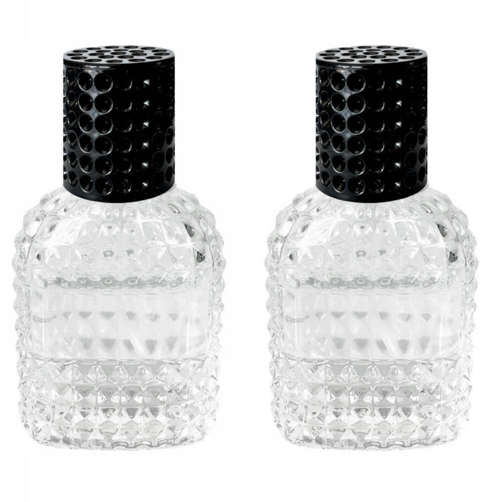 Senzi Cosmetics,2× Senzi Cosmetics crystal Valentines Black perfume bottle 30 ml,2× Flakon na perfumy Senzi Cosmetics kryształowy Valentines Black 30 ml