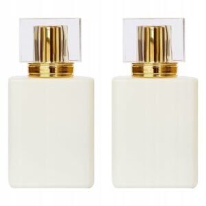 Senzi Cosmetics  ,2× Senzi Cosmetics glass Gregina ecru perfume bottle 50 ml,2× Butelka na perfumy Senzi Cosmetics szklana Gregina ecru 50 ml