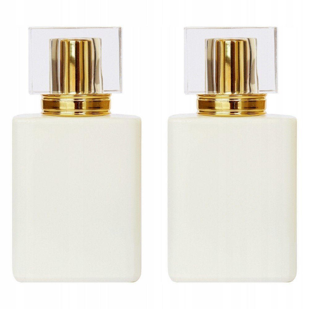 Senzi Cosmetics ,2× Senzi Cosmetics glass Gregina ecru perfume bottle 50 ml,2× Butelka na perfumy Senzi Cosmetics szklana Gregina ecru 50 ml