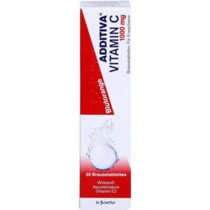 Additiva Vitamin C Blood Orange Effervescent Tablets, Pack of 20,Additiva Vitamin C Blutorangen-Brausetabletten, 20 Stück
