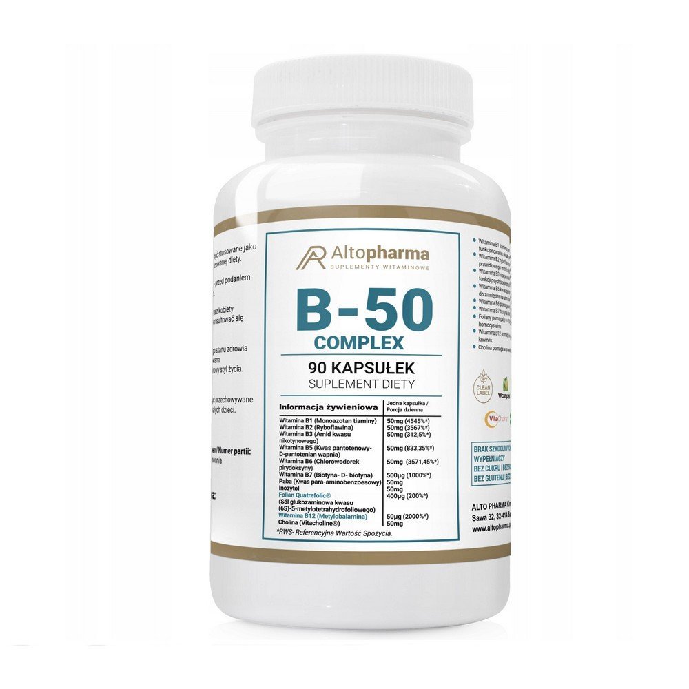 Alto Pharma,Vitamin B-50 METHYLATED IMMUNITY PROPER DEVELOPMENT,90,Witamina B-50 METYLOWANA ODPORNOŚĆ PRAWIDŁOWY ROZWÓJ,90