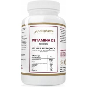 Alto Pharma,Vitamin D3 10000IU Strong Bones Teeth,120 Softgel,Witamina D3 10000IU Mocne Kości Zębów, 120 kapsułek żelowych