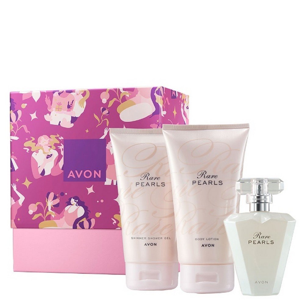 Avon,Avon Rare Pearls Gift set for Her in a box,Avon Rare Pearls Zestaw upominkowy dla Niej w pudełku