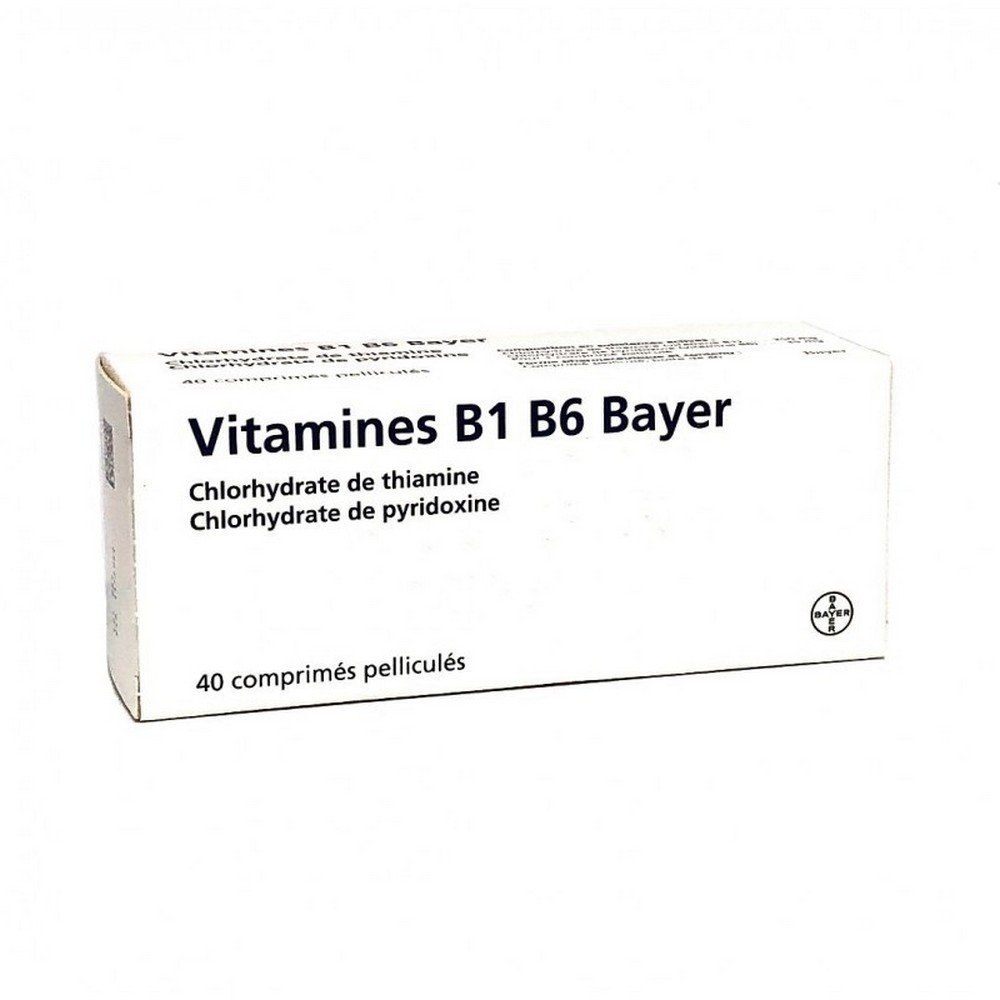 B1 vitamins B6 Bayer 40 Tablets,Vitamines B1 B6 Bayer 40 Comprimés