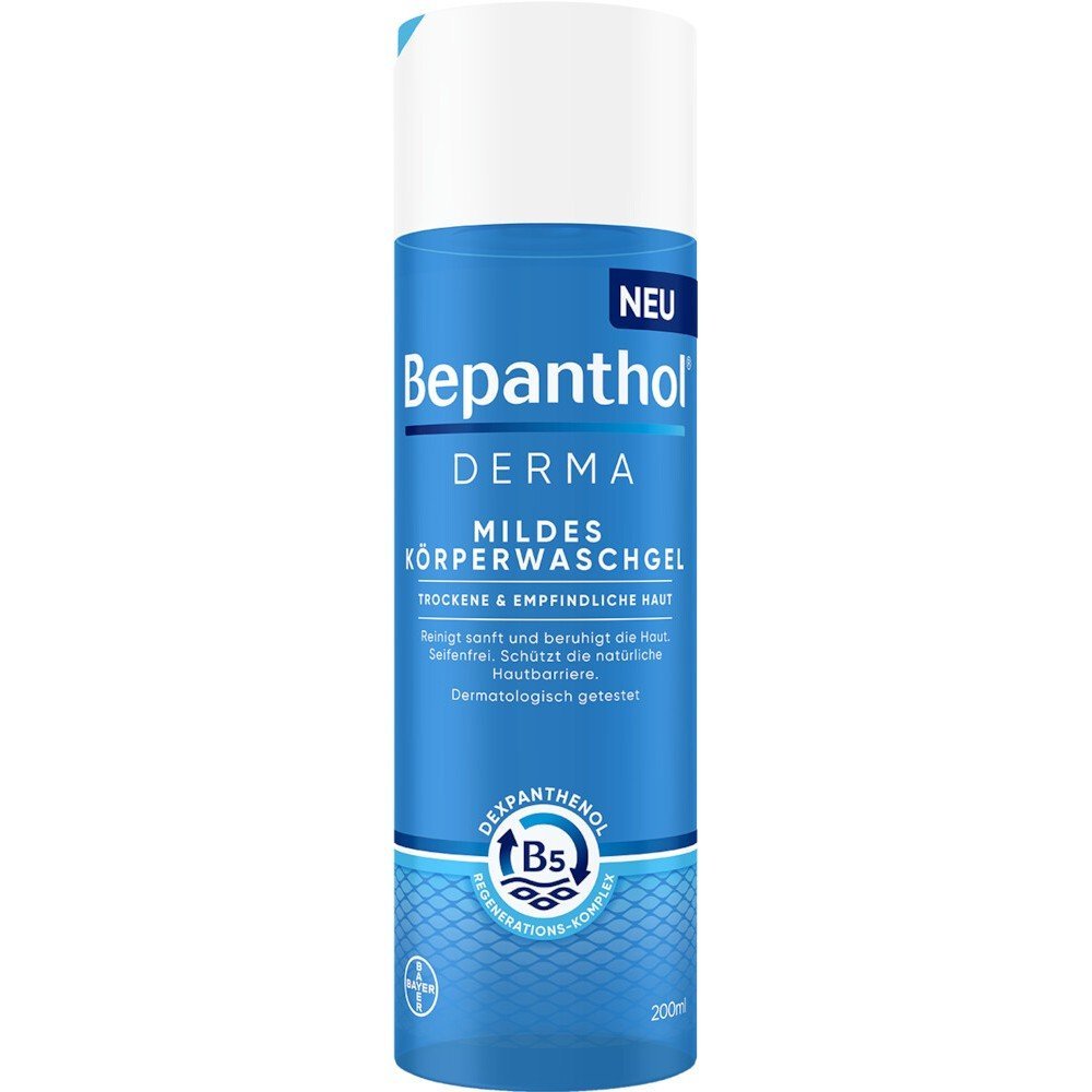 Bayer Bepanthol Derma mild body wash gel 200ml,Bayer Bepanthol Derma mildes Körperwaschgel 200ml