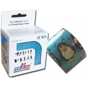 BB Tape Kinesiological tapes for sensitive skin children's motif penguin blue 5cm x 5m