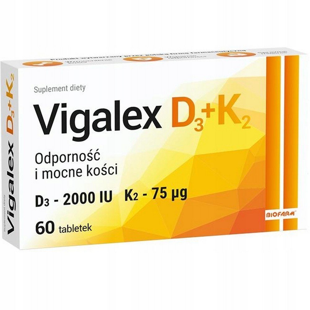 Biofarm, Vigalex D3 + K2 dietary supplement - 60,Suplement diety Vigalex D3 + K2 - 60