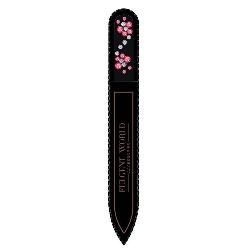 Fulgent World s.r.o.,BLACK GLASS NAIL FILES DECORATED WITH BOHEMIAN CRYSTALS COLLECTION#16/3,PILNÍKY NA NEHTY Z ČERNÉHO SKLA ZDOBENÉ KOLEKCÍ BOHEMIAN CRYSTALS#16/3