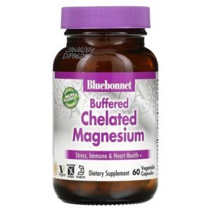Bluebonnet Nutrition, Buffered Chelated Magnesium, buffered chelated magnesium, 60 vegetable capsules,Bluebonnet Nutrition, буферизованный хелатный магний, 60 растительных капсул
