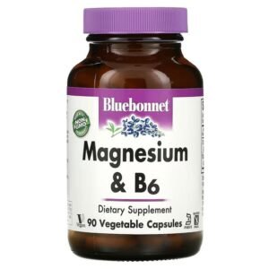 Bluebonnet Nutrition, Magnesium & B6, Magnesium and B6, 90 vegetable capsules,Bluebonnet Nutrition, магний и витамин B6, 90 вегетарианских капсул