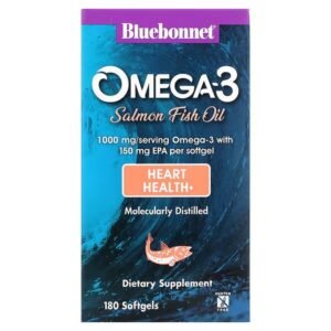Bluebonnet Nutrition, Natural Omega-3 Salmon Oil, 1000 mg, 180 Capsules,Bluebonnet Nutrition, Natürliche Omega-3 Lachsöl, 1000 mg, 180 Kapseln