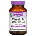 Bluebonnet Nutrition, Vitamin D3, 125 mcg (5,000 IU), 100 softgels,Bluebonnet Nutrition, Витамин D3, 125 мкг (5000 МЕ), 100 мягких таблеток