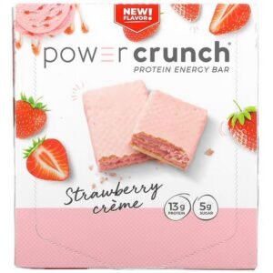 BNRG, Power Crunch Protein Energy Bars, Strawberry Cream, 12 Bars, 40 g (1.4 oz.) Each,BNRG, Power Crunch Protein Energy Riegel, Erdbeercreme, 12 Riegel, je 40 g (1,4 oz.)
