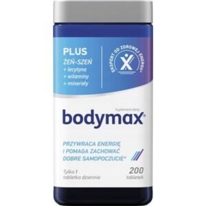 Orkla Care, Bodymax Plus ginseng restores energy 200 tablets, Żeń-szeń Bodymax Plus przywraca energię 200 tabletek