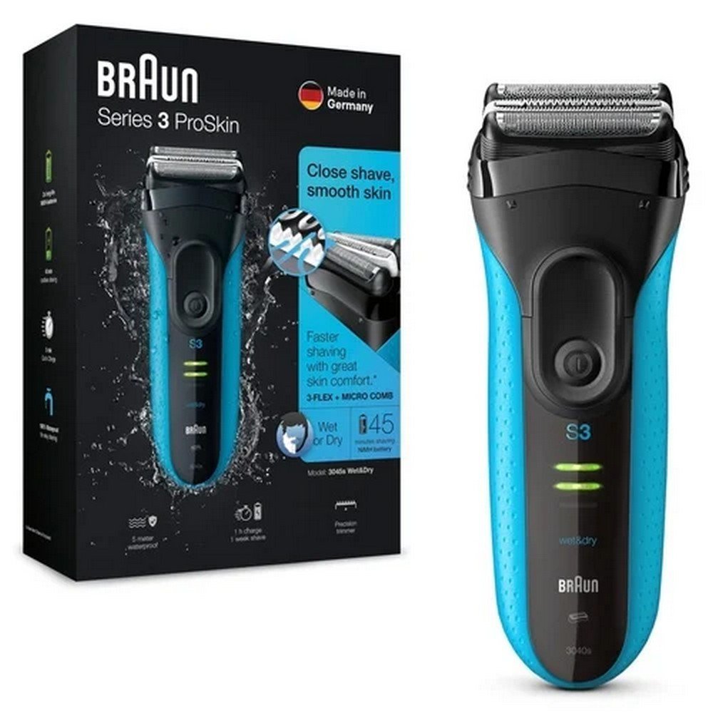 Braun Series 3 ProSkin 3040s blue foil shaver;Braun Series 3 ProSkin 3040s blauer Folienrasierer