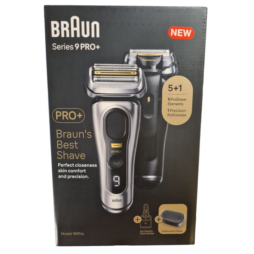 Braun Series 9 Pro+ 9597cc Wet&Dry shaver with massage head + cleaning station;Braun Series 9 Pro+ 9597cc Nass- und Trockenrasierer mit Massagekopf + Reinigungsstation