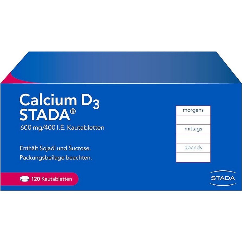 Calcium D3 STADA 600 mg / 400 IU - 50 Chewable Tablets,Calcium D3 STADA 600 mg / 400 IE – 50 Kautabletten