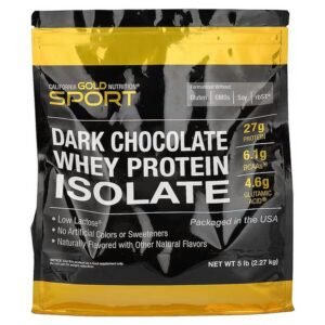 California Gold Nutrition, 100% Whey Protein Isolate,  Dark Chocolate, 2.27 kg (5 lbs.),California Gold Nutrition, 100% Whey Protein Isolate, 100% Molkenproteinisolat, Zartbitterschokolade, 2,27 kg (5 lbs.)