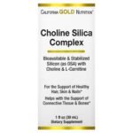 California Gold Nutrition, Choline Silica Complex, Bioavailable and Stabilized Silicon (as OSA) 30 ml ,California Gold Nutrition, Холиновый и кремниевый комплекс, (в виде ортокремниевой кислоты, OSA)30 мл