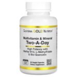 California Gold Nutrition, Multivitamin and Mineral, Twice Daily, 60 Vegetable Capsules,California Gold Nutrition, Multivitamin und Mineralstoff, zweimal täglich, 60 pflanzliche Kapseln