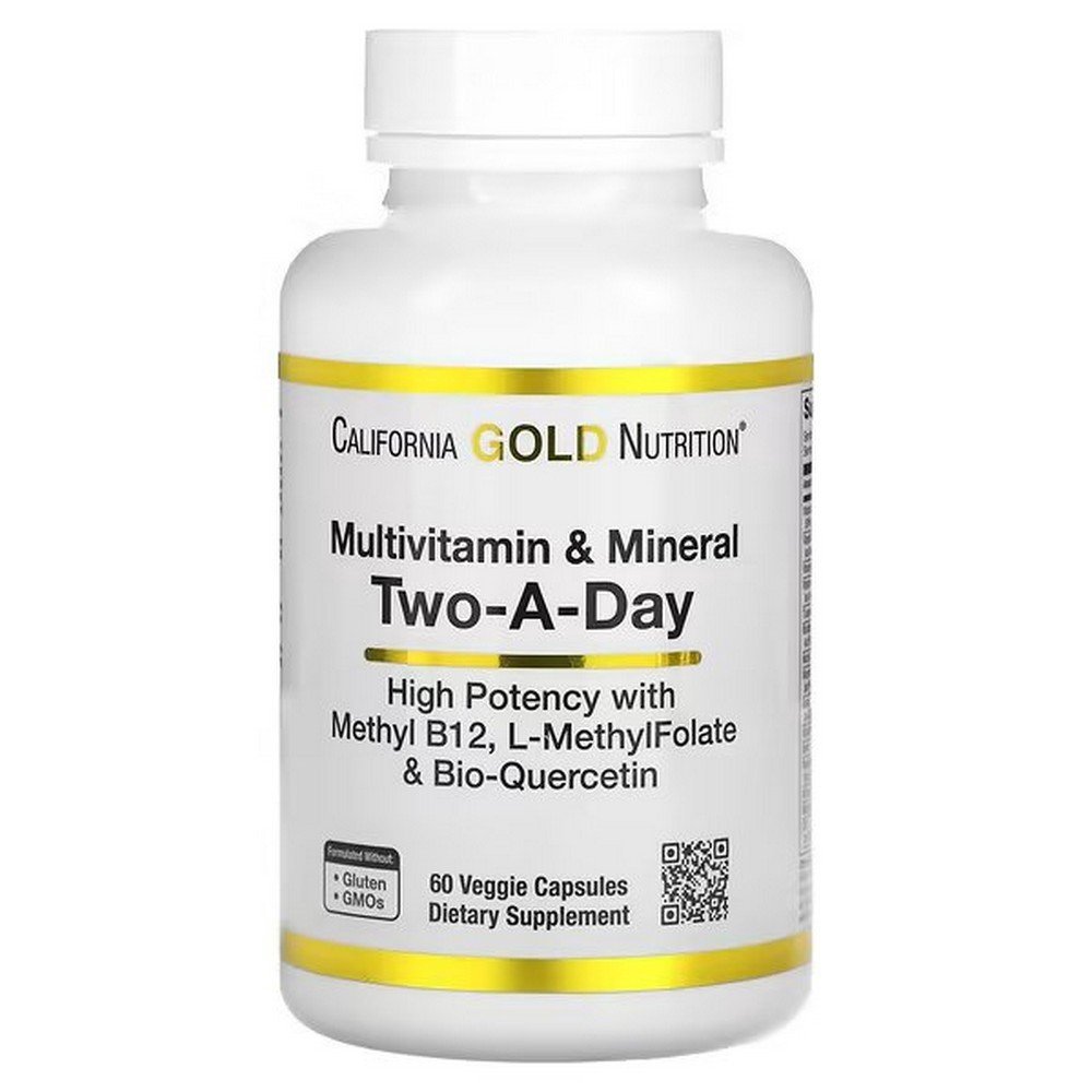 California Gold Nutrition, Multivitamin and Mineral, Twice Daily, 60 Vegetable Capsules,California Gold Nutrition, Multivitamin und Mineralstoff, zweimal täglich, 60 pflanzliche Kapseln