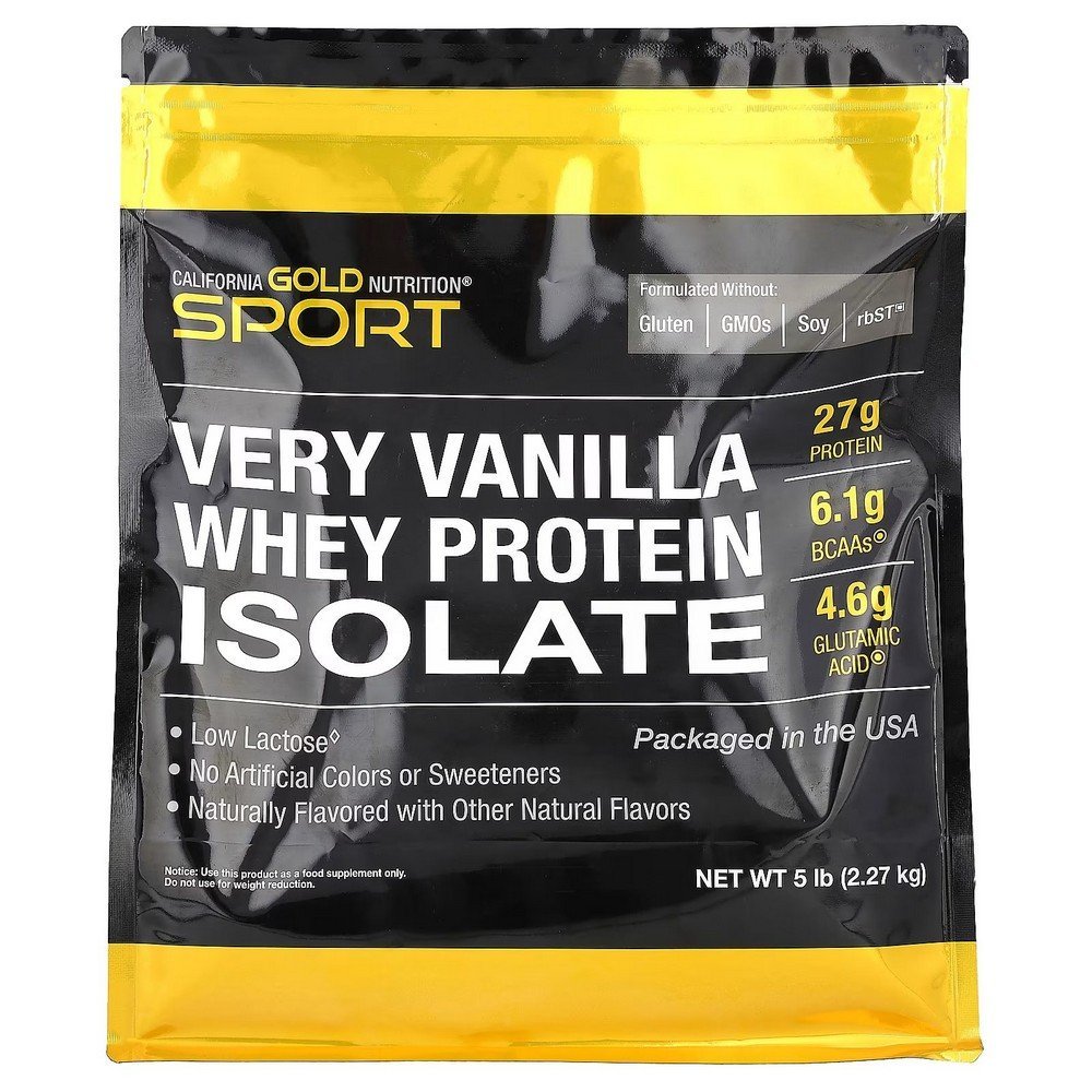 California Gold Nutrition, Very Vanilla Whey Protein Isolate, 2.27 kg (5 lbs.),California Gold Nutrition, Very Vanilla Whey Protein Isolate, Molkenproteinisolat mit intensivem Vanillegeschmack, 2,27 kg (5 lbs.)
