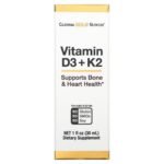 California Gold Nutrition, Vitamin D3 + K2, 25 mcg (1.000 IU), 30 ml (1 fl. oz.),California Gold Nutrition, Vitamin D3 + K2, 25 mcg (1.000 IU), 30 ml (1 fl. oz.)