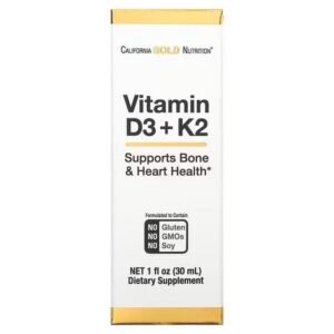 California Gold Nutrition, Vitamin D3 + K2, 25 mcg (1.000 IU), 30 ml (1 fl. oz.),California Gold Nutrition, Vitamin D3 + K2, 25 mcg (1.000 IU), 30 ml (1 fl. oz.)