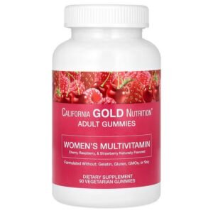 California Gold Nutrition, Women's Multivitamin Gummies,  Cherry, Strawberry , 90 Gummies,California Gold Nutrition, Multivitamin-Fruchtgummis für Frauen, Kirsch-, Erdbeer, 90 Fruchtgummis