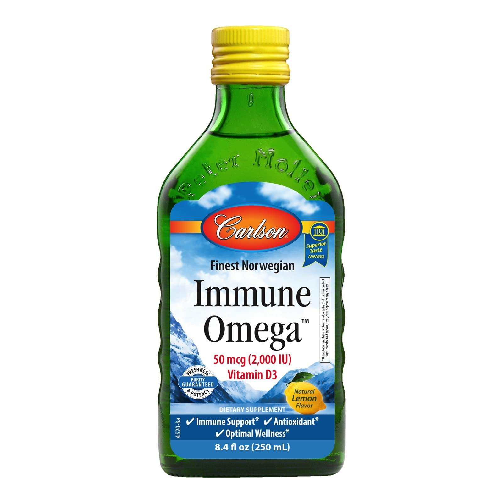 Carlson, Finest Norwegian, Immune Omega, Natural Lemon, 8.4 fl. oz. (250 ml),Carlson, Finest Norwegian, омега для иммунитета, натуральный лимонный вкус, 250 мл (8,4 жидк. унции)