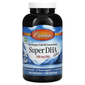 Carlson, Super DHA Gems, 180 Softgels,Carlson, Super-DHA Gems, 500 мг, 180 желатиновых капсул