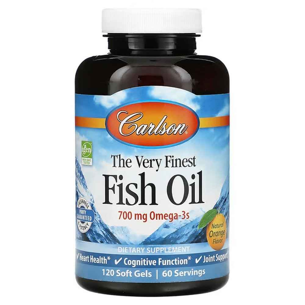 Carlson, The Very Finest Fish Oil, natural orange, 700 mg, 120 soft capsules (350 mg per soft capsule),Carlson, рыбий жир, с натуральным апельсиновым вкусом, 700 мг, 120 капсул (350 мг в 1 капсуле)