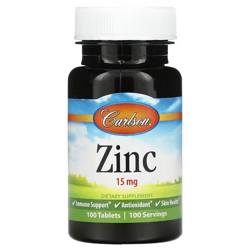 Carlson, Zinc, 15 mg, 100 tablets,Carlson, цинк, 15 мг, 100 таблеток