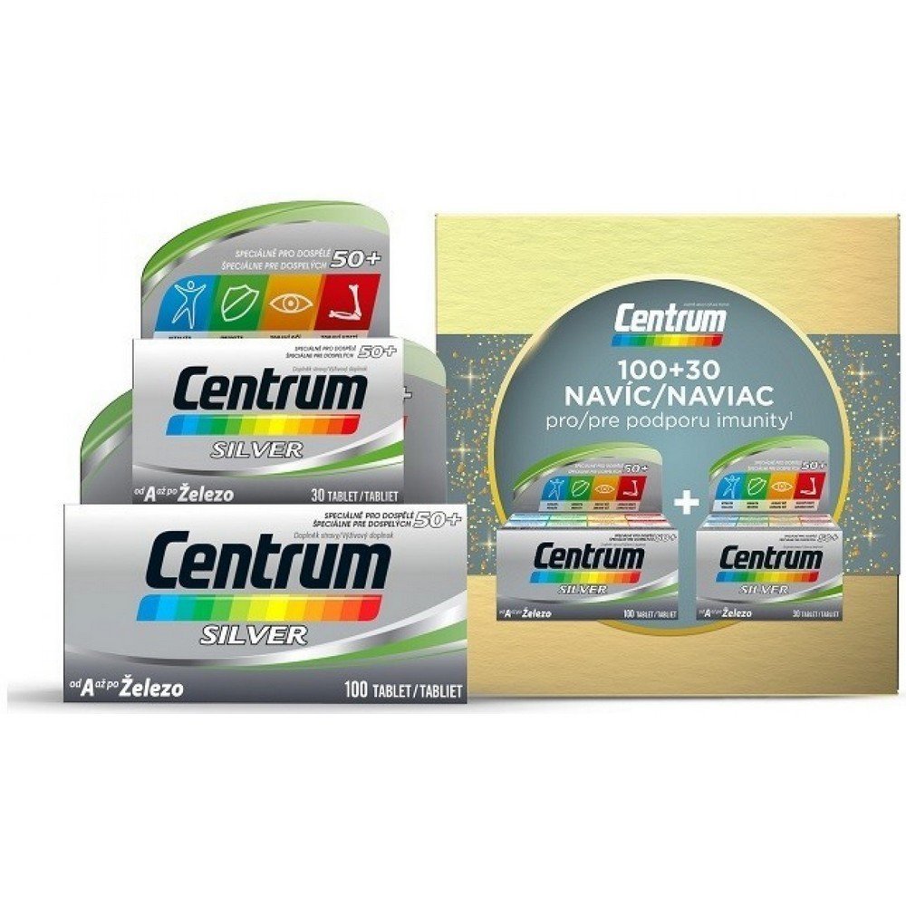 Centrum Silver Christmas pack 100 + 30; Centrum Silver Vánoční balení 100 + 30