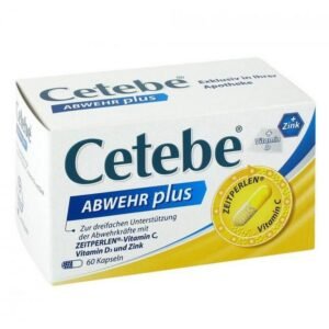 CETEBE DEFENSE plus vitamin C+vitamin D3+zinc caps, 60 pcs