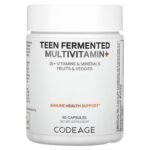Codeage, Fermented Teen Multivitamin, 25+ Vitamins, Minerals, 60 Capsules,Codeage, Ферментированный мультивитаминный комплекс для подростков, 25+ витаминов, минералы, 60 капсул