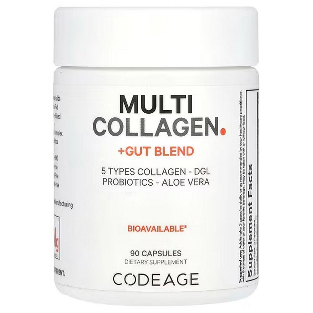Codeage, Multi Collagen + Gut Blend, , 90 capsules,Codeage, смесь нескольких типов коллагена и кишечника, 90 капсул