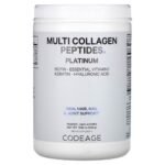 Codeage, Multi Collagen Peptides Powder Platinum, Multi Collagen Peptides Powder, Unflavored, 11.5 oz (326 g),Codeage, Platinum, мультиколлагеновые пептиды в порошке, без добавок, 326 г (11,5 унции)