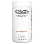 Codeage, Vitamins, Liposomal Vitamin C+, Vitamin C, Quercetin, Rosehip, Zinc, 180 Capsules,Codeage, витамины, липосомальный витамин C+, витамин C, кверцетин, шиповник, цинк, 180 капсул