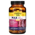 Country Life, Max for Women, Multivitamin and Mineral Complex, Iron Free, 120 Vegetarian Capsules,Country Life, Max for Women, Multivitamin- und Mineralstoffkomplex, eisenfrei, 120 vegetarische Kapseln