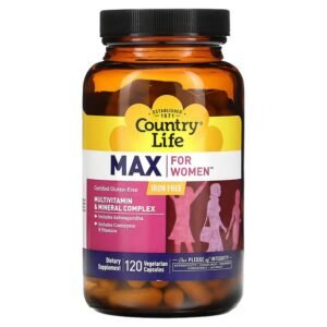 Country Life, Max for Women, Multivitamin and Mineral Complex, Iron Free, 120 Vegetarian Capsules,Country Life, Max for Women, Multivitamin- und Mineralstoffkomplex, eisenfrei, 120 vegetarische Kapseln