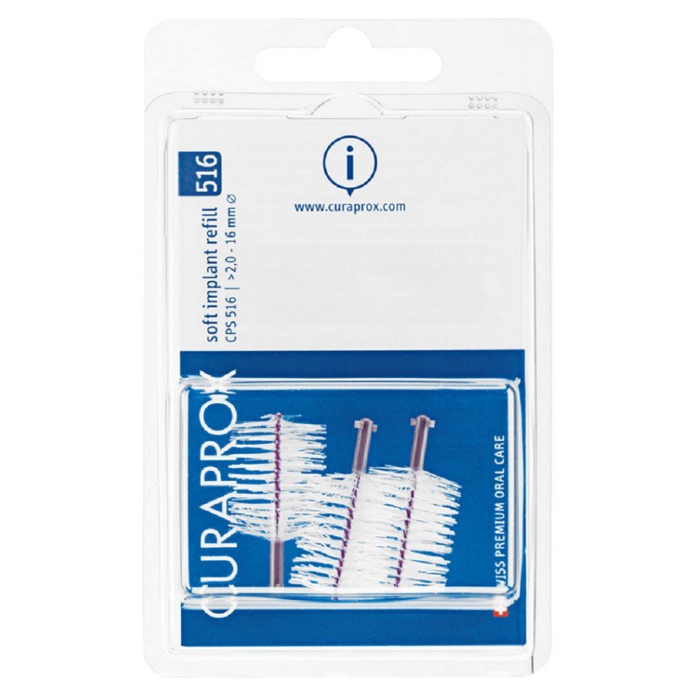 CURAPROX CPS 516 Replacement interdental brushes for cleaning implants Soft Implant Purple (Refill) 5 pcs