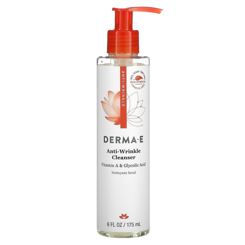 DERMA E, Anti-Wrinkle Cleanser, Vitamin A & Glycolic Acid, 6 fl oz (175 ml),DERMA E, Antifalten-Vitamin-A-Glykolsäurereiniger mit Papaya, 6 fl oz (175 ml)
