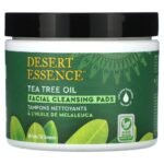Desert Essence, Facial Cleansing Pads, Tea Tree Oil, 50 Pads,Desert Essence, Daily Facial Cleansing Pads, Gesichtsreinigungstücher für jeden Tag, 50 Pads