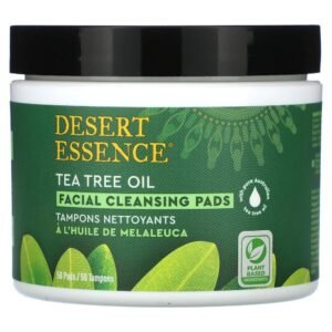 Desert Essence, Facial Cleansing Pads, Tea Tree Oil, 50 Pads,Desert Essence, Daily Facial Cleansing Pads, Gesichtsreinigungstücher für jeden Tag, 50 Pads