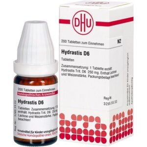 DHU Hydrastis D6 Tablets, Pack of 200 Tablets,DHU Hydrastis D6 Tabletten, Packung mit 200 Tabletten